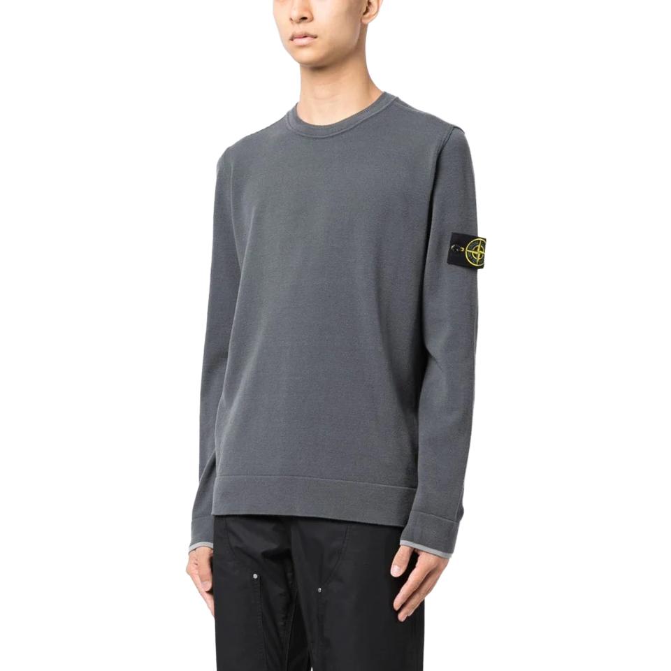 Purchase STONE ISLAND 灰色純色圓領長袖毛衣 7915526A1-V0062