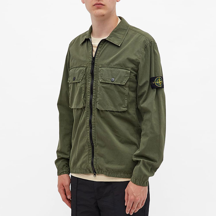 STONE ISLAND  Green Cotton Long Sleeve Jacket with Collar. 7515113WN-V0155 圖 4