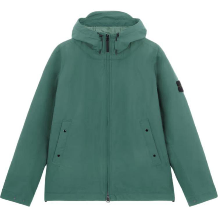 Stone Island  Green Hooded Zipper Logo Long Sleeve Jacket 811540627-V0055 圖 2