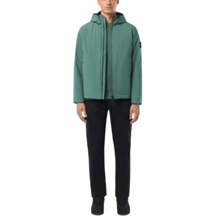 Stone Island  Green Hooded Zipper Logo Long Sleeve Jacket 811540627-V0055 圖 4