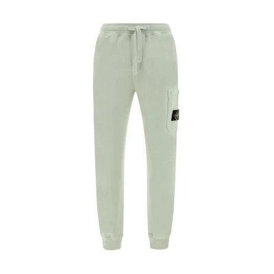 Stone Island Green Jogger Pants with Logo and Elastic Comfort Fit. 801564451-V0051