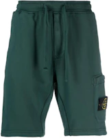 STONE ISLAND Green Logo Drawstring Casual Shorts. 791562520-V0057 STONE ISLAND Green Logo Drawstring Casual Shorts. 791562520-V0057