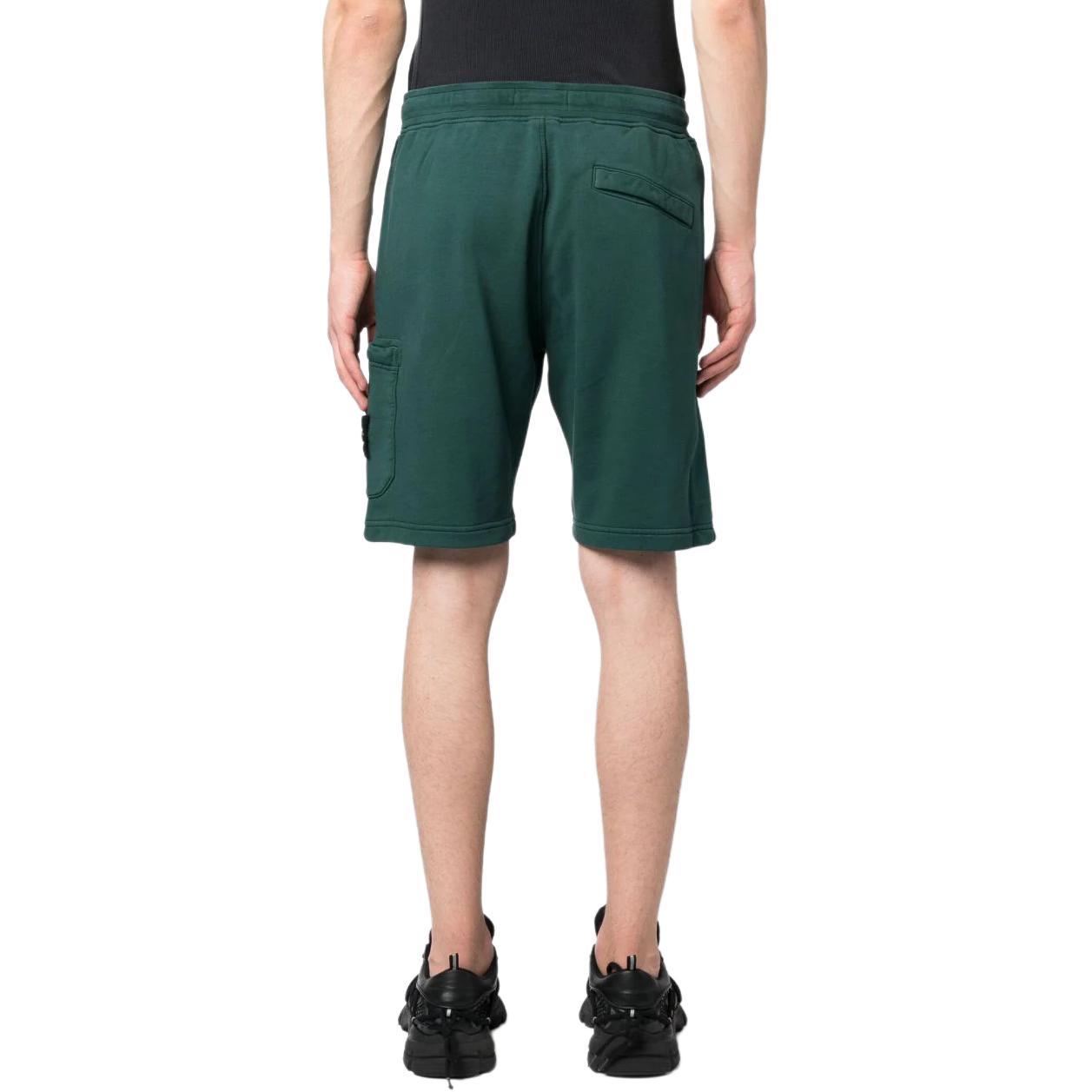 Shop STONE ISLAND 綠色Logo抽繩休閒短褲 791562520-V0057