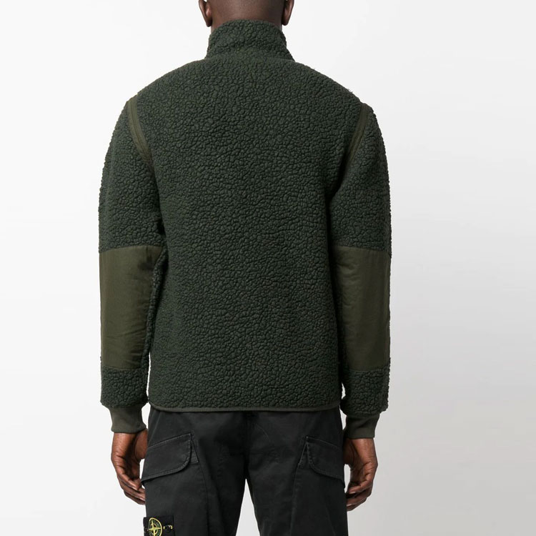 Shop ストーンアイランド グリーンロゴ刺繍ジップアップジャケット 771561441-V0058