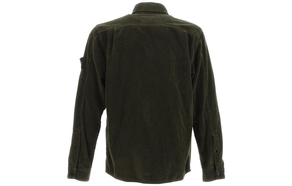 Lookbook Stone Island 綠色長袖休閒扣襯衫 791511311000-V0058