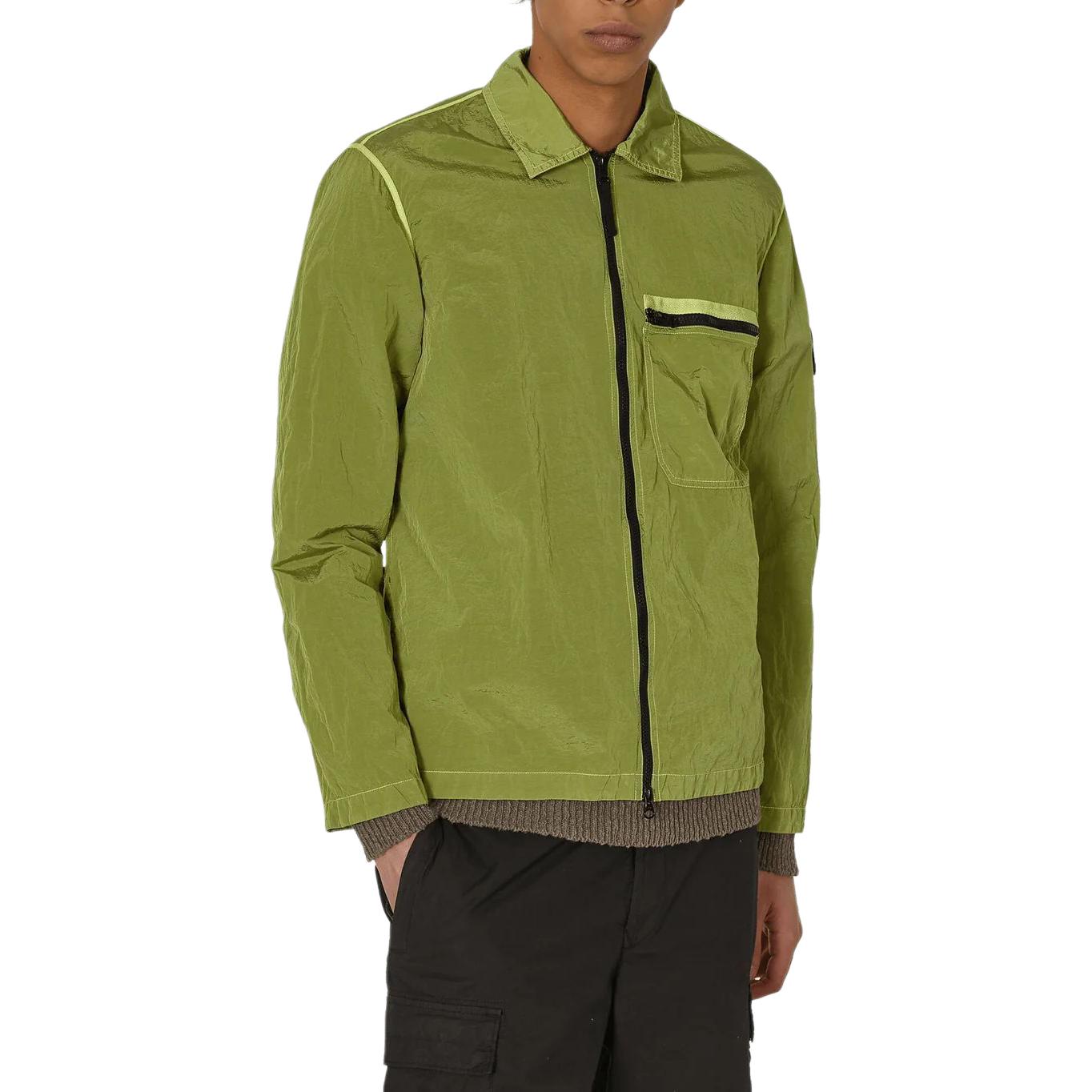 Stone Island  Green Nylon Logo Long Sleeve Jacket with Pocket. 801511219-V0031 圖 3
