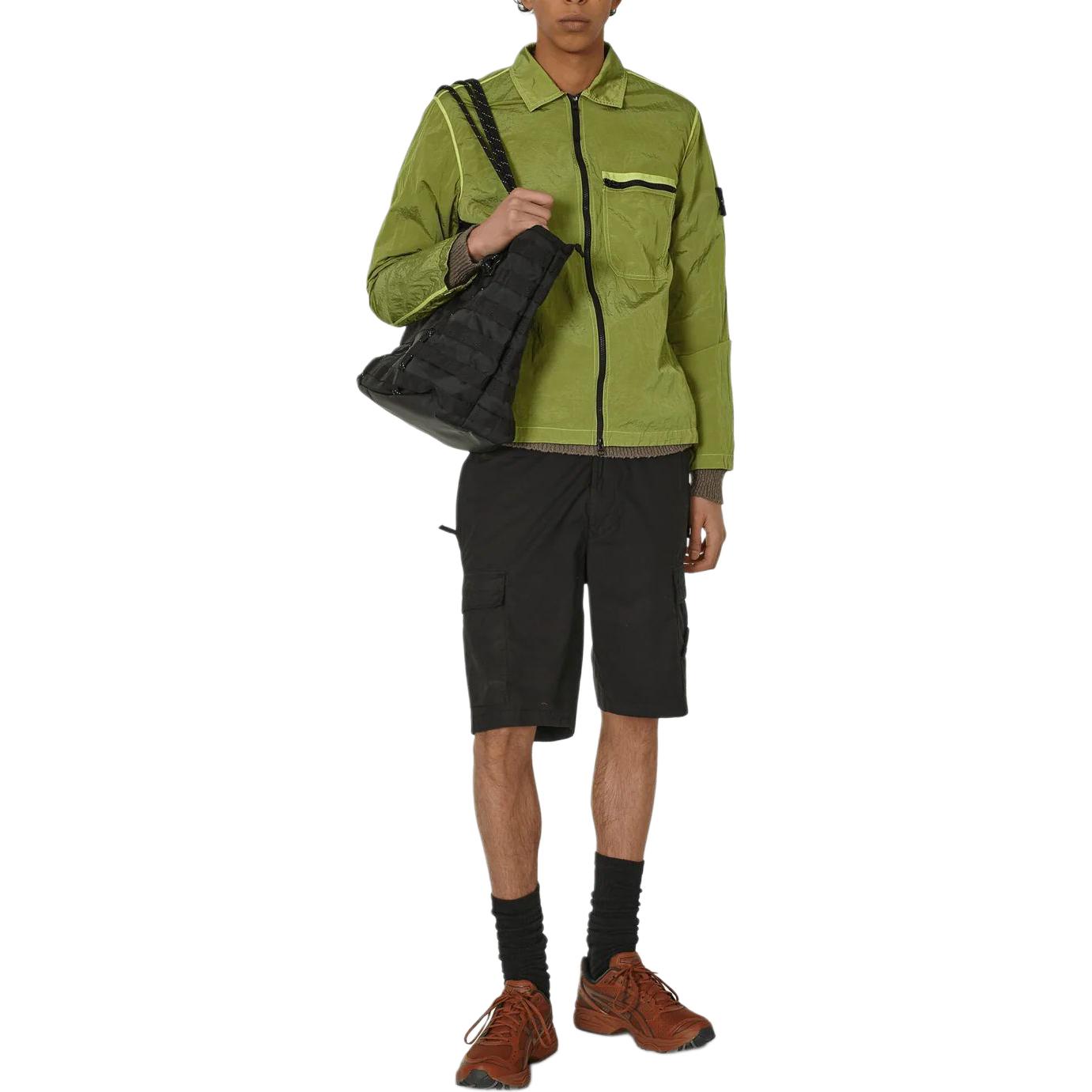 Stone Island  Green Nylon Logo Long Sleeve Jacket with Pocket. 801511219-V0031 圖 6