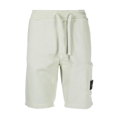 STONE ISLAND Green Relaxed Fit Drawstring Casual Shorts with Pocket 801564651-V0051