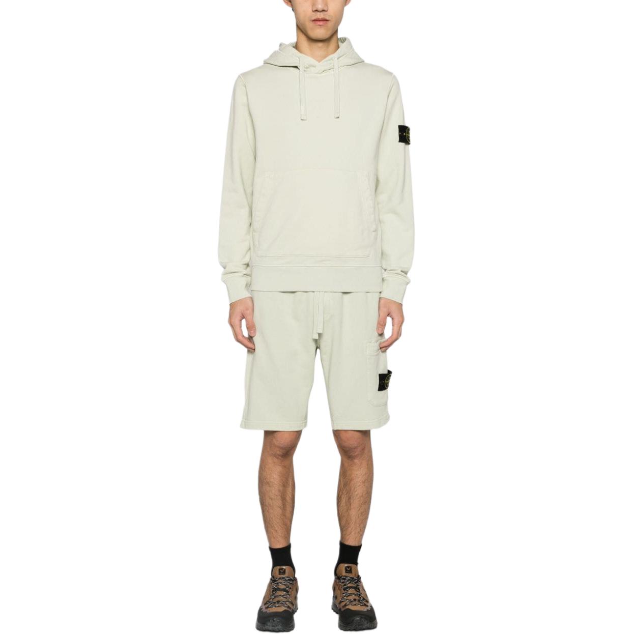 STONE ISLAND  Green Relaxed Fit Drawstring Casual Shorts with Pocket 801564651-V0051 圖 3