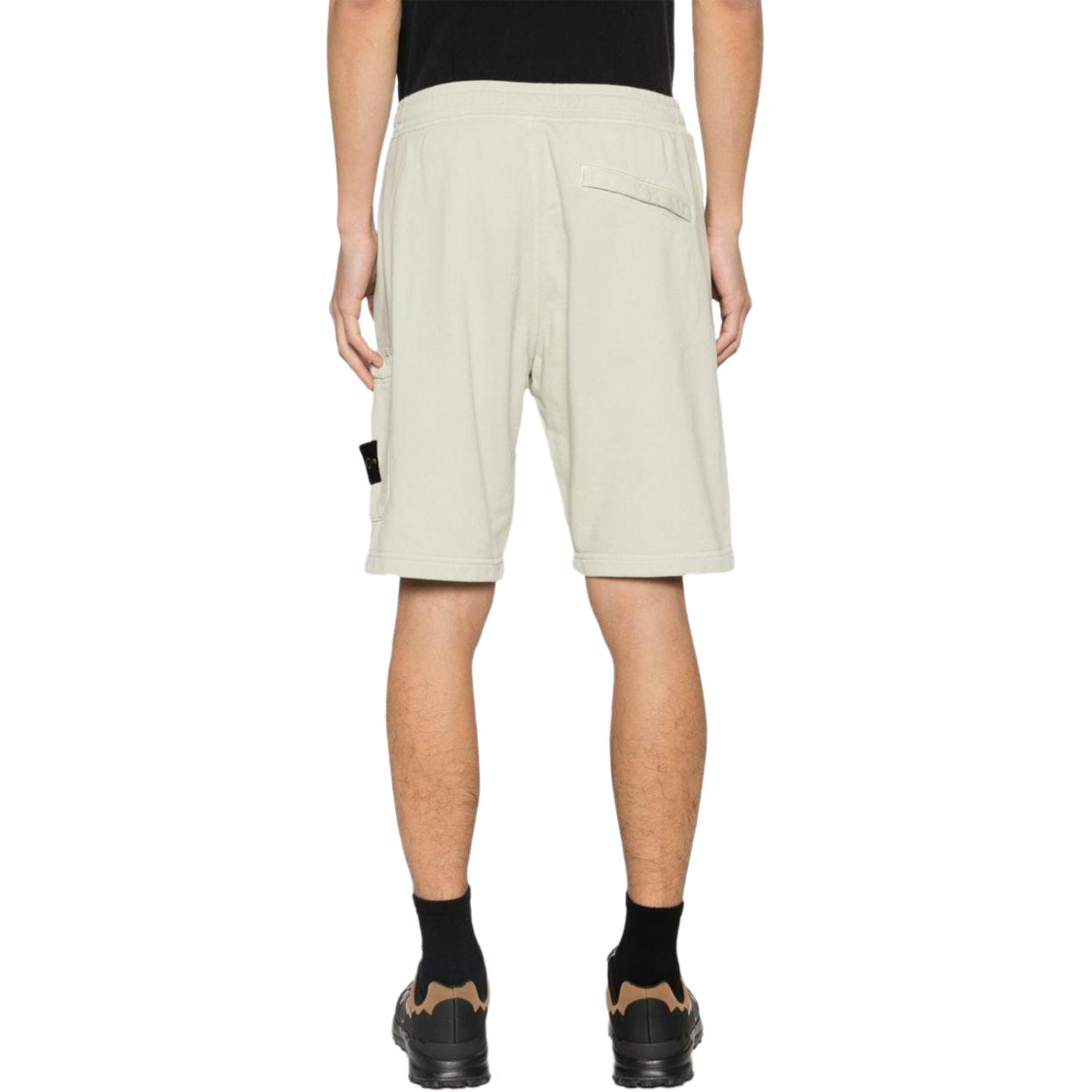 STONE ISLAND  Green Relaxed Fit Drawstring Casual Shorts with Pocket 801564651-V0051 圖 4