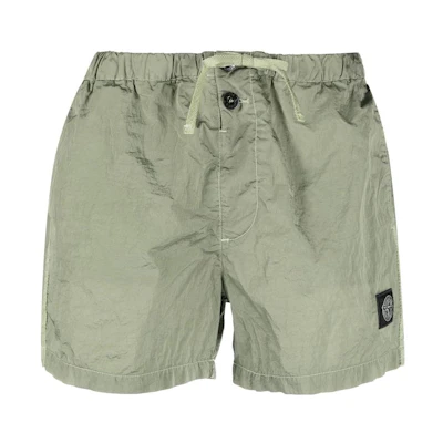 STONE ISLAND Green Relaxed Fit Elastic Waist Casual Shorts 1015B0643