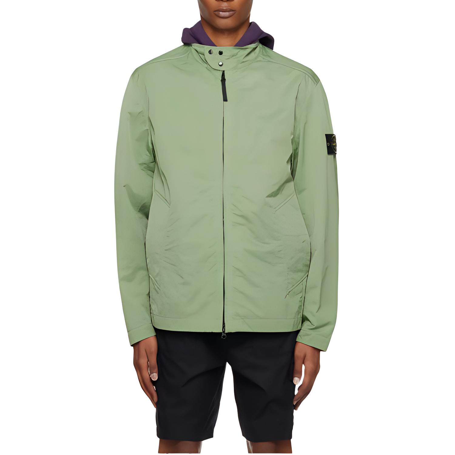 Stone Island  Green Zip-Up Fitted Jacket Long Sleeve Outerwear. 781540230-V0055