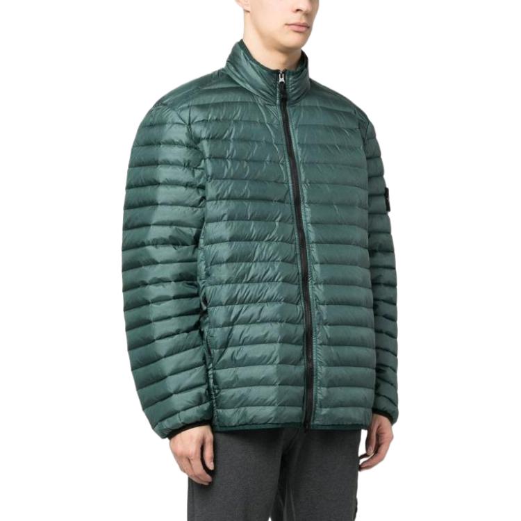 Stone Island  Green Zip-Up Jacket with Logo Patch and Stand Collar. 781541524-V0053 圖 5