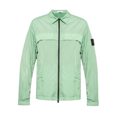 STONE ISLAND Green Zip-Up Long Sleeve Jacket with Pockets 801510522-V0052