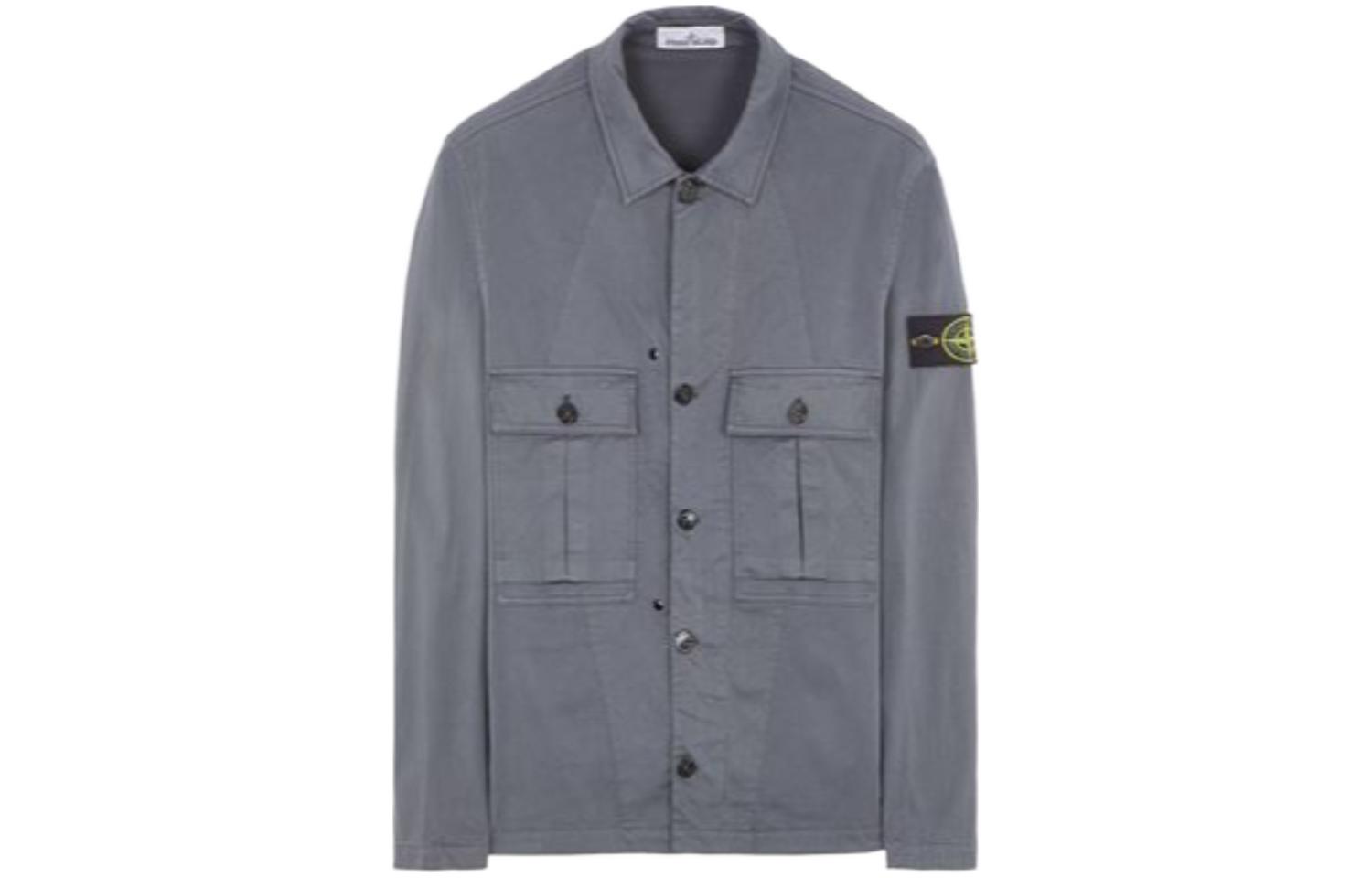 STONE ISLAND  Grey Badge Logo Long Sleeve Jacket 791510414-V0062