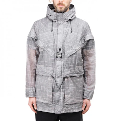 Chaqueta de Nylon Gris con Cuadrícula de Stone Island. 741542999-V0063 Shop Chaqueta de Nylon Gris con Cuadrícula de Stone Island. 741542999-V0063