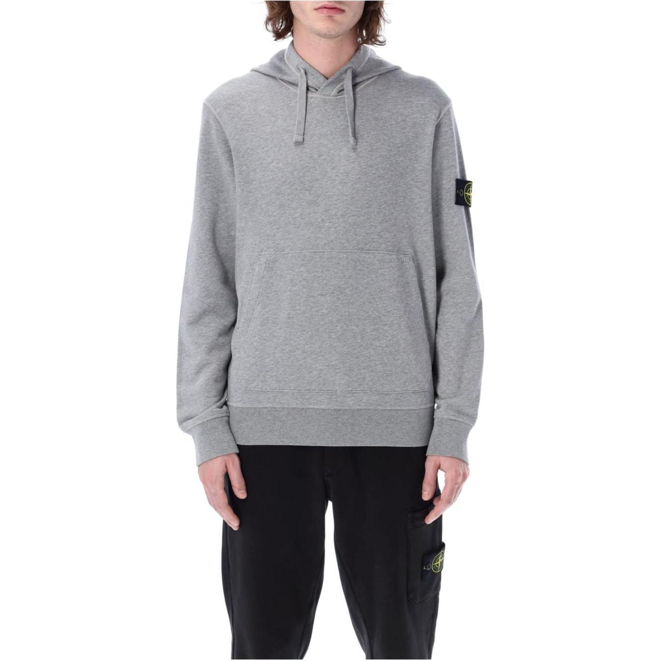 Shop STONE ISLAND Sudadera Gris con Logo Patch Diseño de Manga Larga. 801564151-A0M64
