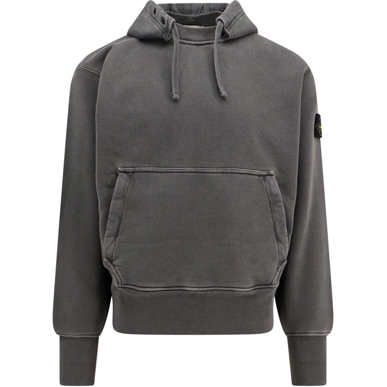 STONE ISLAND  Grey Hoodie with Solid Color and Embroidered Logo. 791566455-V0162 圖 2