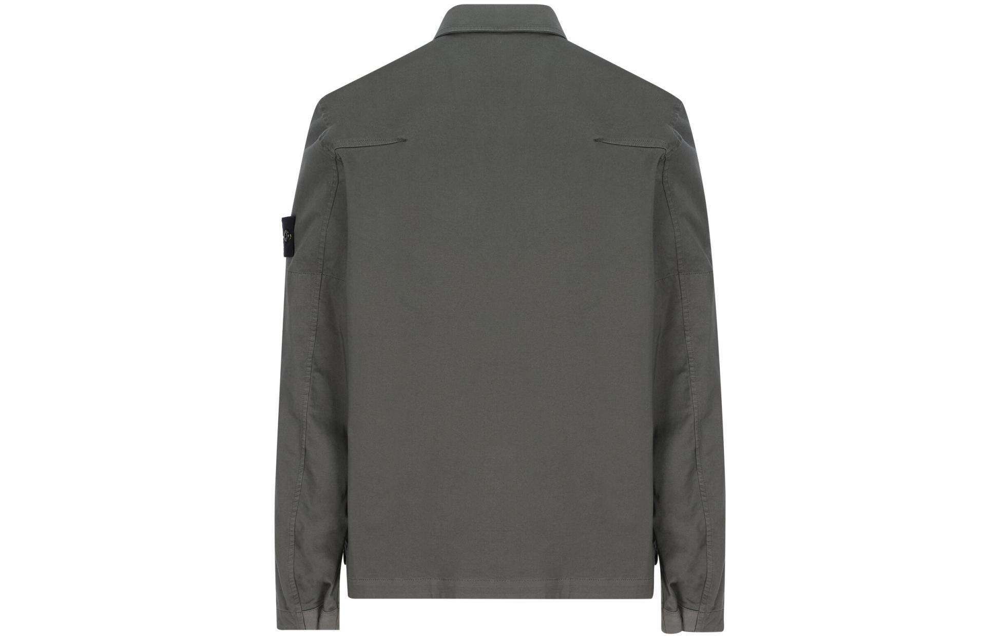 Stone Island  Grey Logo Patch Zip-Up Long Sleeve Jacket 801510812-V0059 圖 3