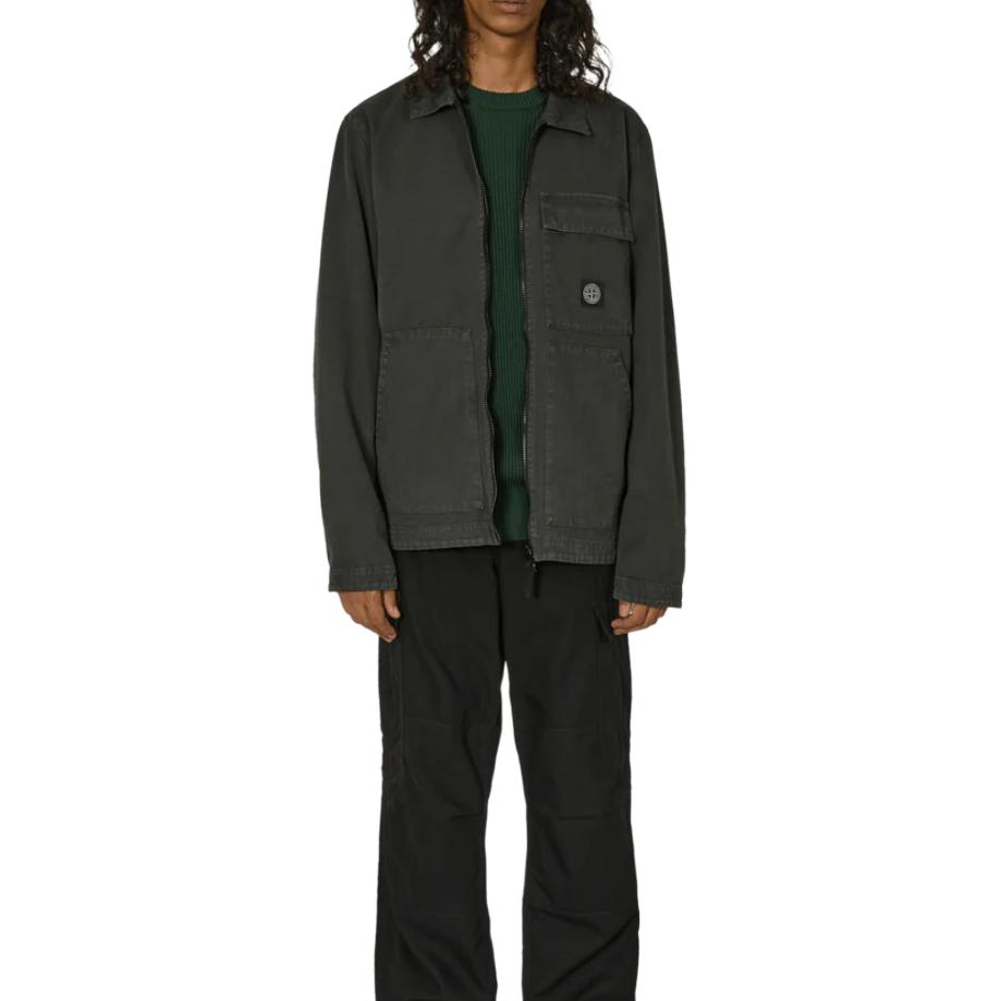 Details for 스톤아일랜드 그레이 로고 프린트 카라 집업 자켓 811511501-V0162