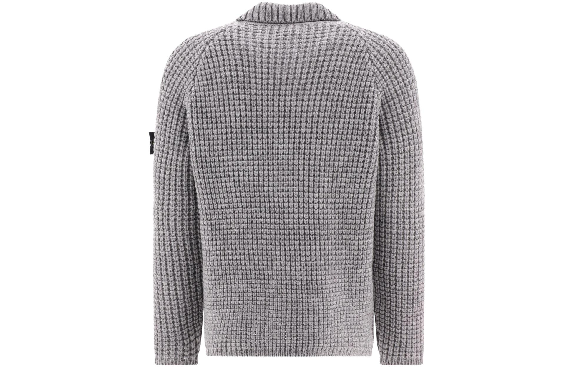 STONE ISLAND  Grey Loose-Fit Long-Sleeve Sweater with Logo. 7915536D5-V0M64 圖 3