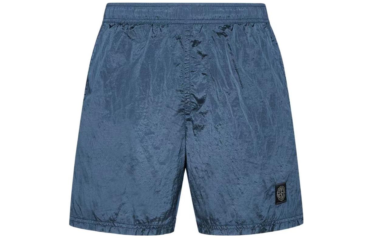 Stone Island  Grey Nylon Shorts with Logo - Casual Elastic Straight Fit 1015B0943-V0024 圖 2