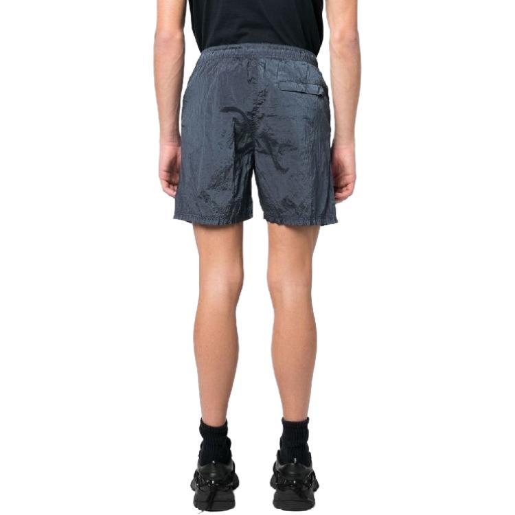 Stone Island  Grey Nylon Shorts with Logo - Casual Elastic Straight Fit 1015B0943-V0024 圖 4