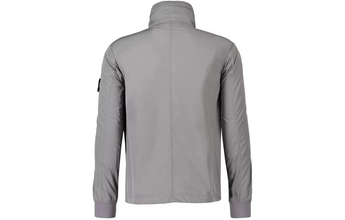STONE ISLAND  Grey Solid Zip-Up Stand Collar Jacket 801541626-V0092 圖 3