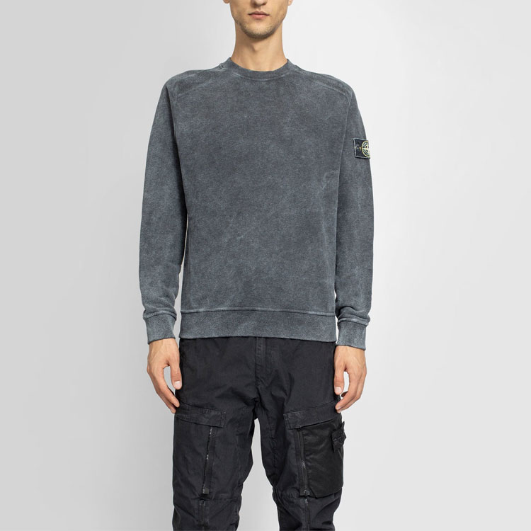 STONE ISLAND  Grey Vintage Washed Crewneck Pullover Sweater. 731562290-V2M35 圖 5