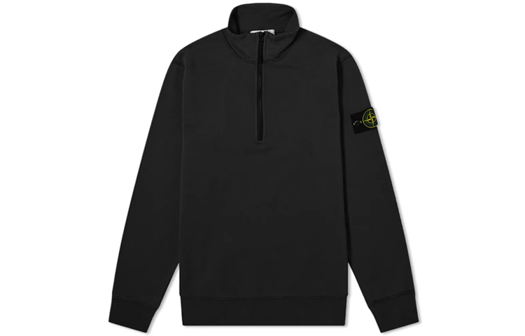Stone Island  Half-Zip Pullover Jacket Sweatshirt Black. 741561951-V0029