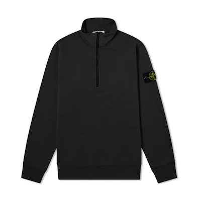Stone Island Half-Zip Pullover Jacket Sweatshirt Black. 741561951-V0029