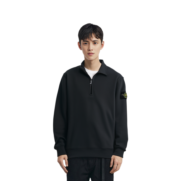 Stone Island  Half-Zip Pullover Jacket Sweatshirt Black. 741561951-V0029 圖 6