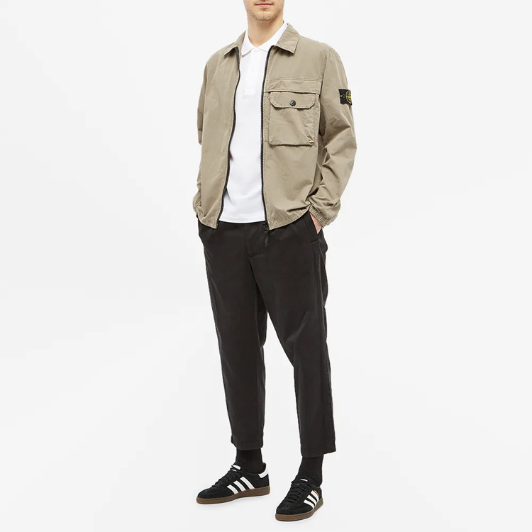 Stone Island  Khaki Classic Fit Cotton Dyed Jacket with Zipper Pockets 7315107WN-V0168 圖 3