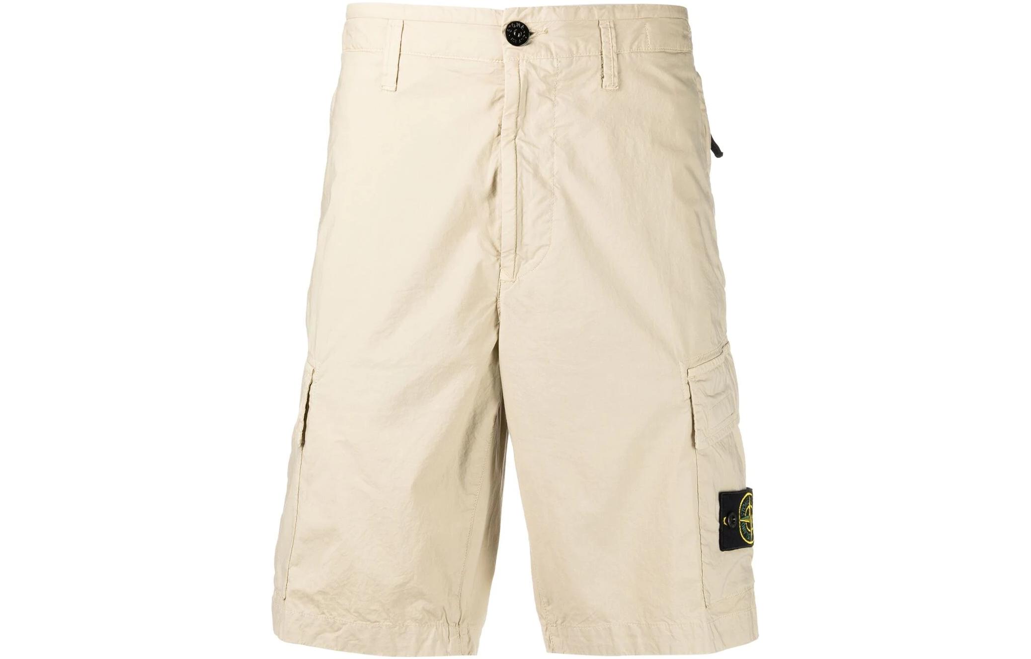 STONE ISLAND  Khaki Multi-Pocket Utility Casual Shorts. 7415L0803-V0095