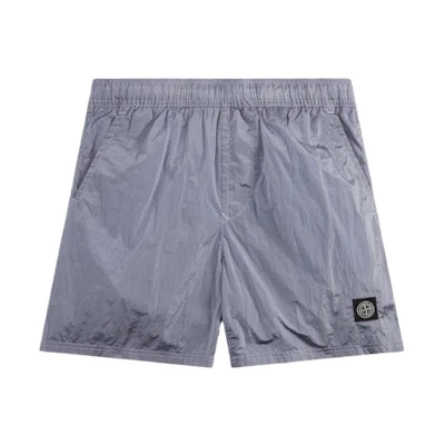 Stone Island Lavender Casual Shorts - Nylon, Elastic, Small Logo. 1015B0943-V0047