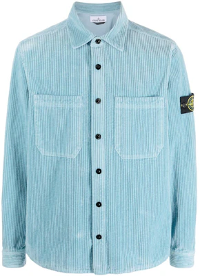 Stone Island Light Blue Long-Sleeve Shirt with Logo Patch and Button-Up Design 791511311-V0041 Buy Stone Island Light Blue Long-Sleeve Shirt with Logo Patch and Button-Up Design 791511311-V0041