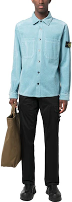 Stone Island Light Blue Long-Sleeve Shirt with Logo Patch and Button-Up Design 791511311-V0041 Lookbook Stone Island Light Blue Long-Sleeve Shirt with Logo Patch and Button-Up Design 791511311-V0041