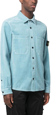 Stone Island Light Blue Long-Sleeve Shirt with Logo Patch and Button-Up Design 791511311-V0041 Purchase Stone Island Light Blue Long-Sleeve Shirt with Logo Patch and Button-Up Design 791511311-V0041