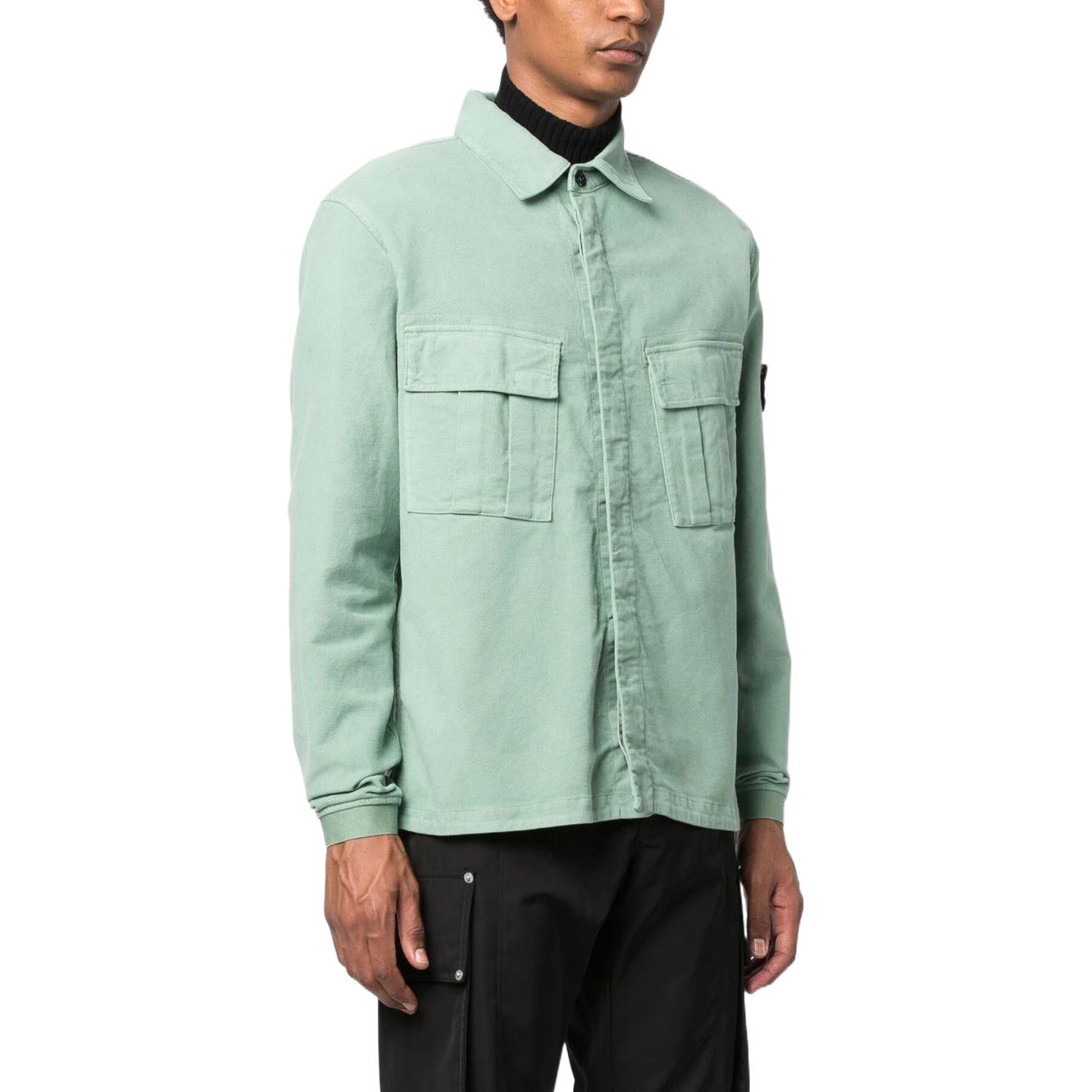 Purchase Stone Island 淺綠色徽標貼長袖襯衫 771511305-V0055