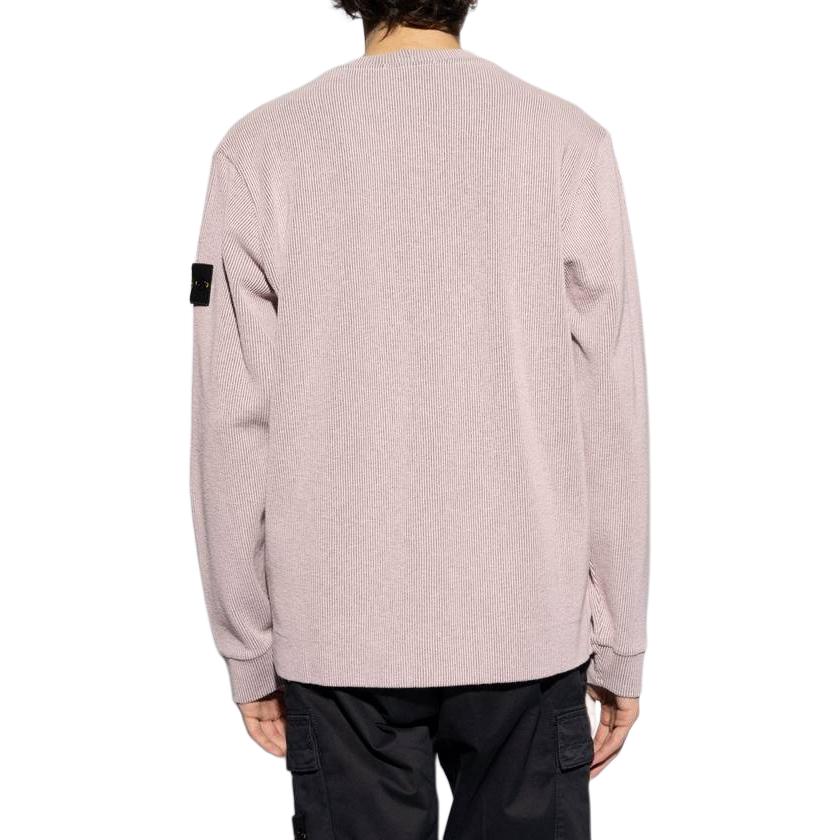 Stone Island  Light Purple Ribbed Crewneck Knit Sweater Long Sleeve 801562656-V0080 圖 4