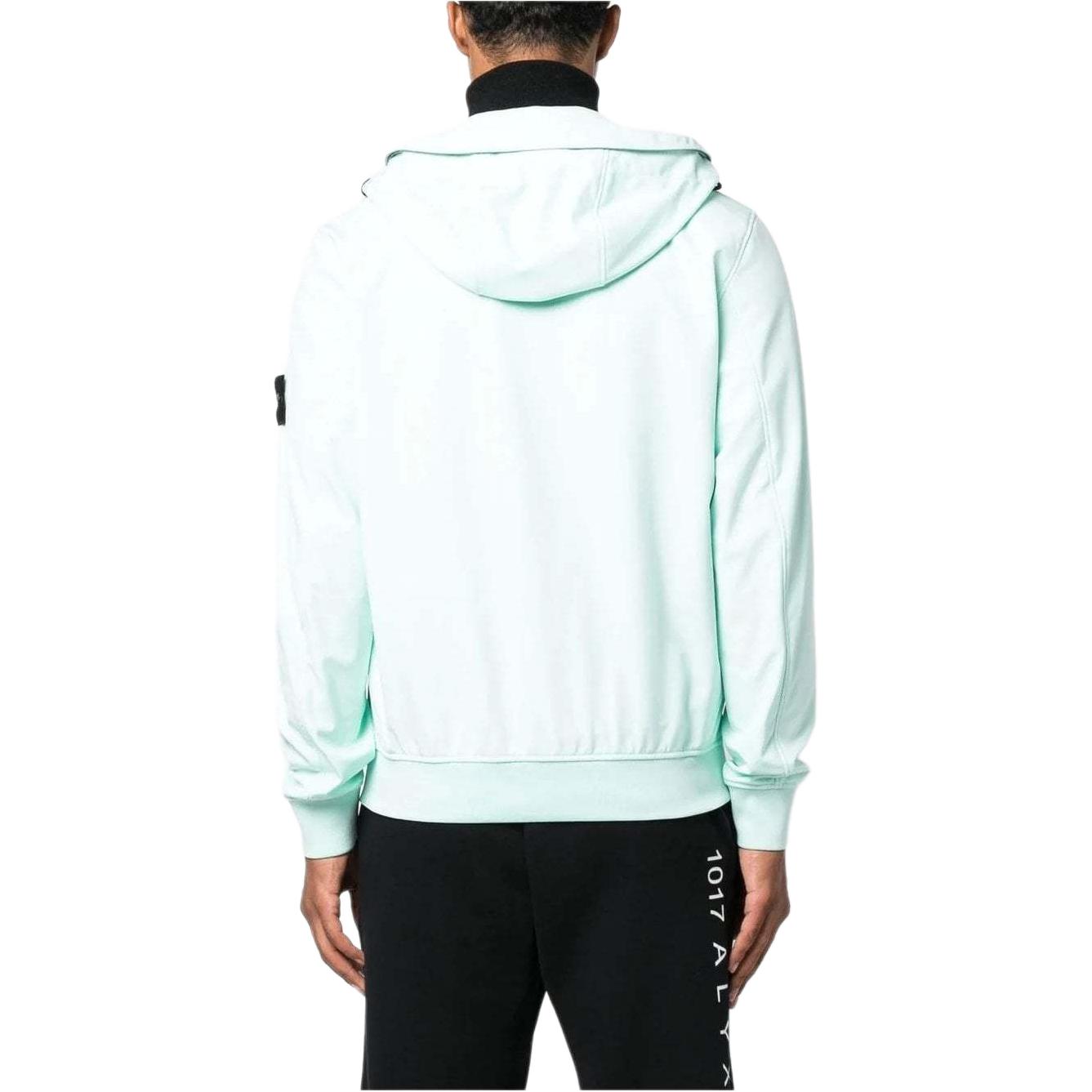 Shop STONE ISLAND 輕量軟殼防水防風外套 藍綠色 7715Q0122-V0044