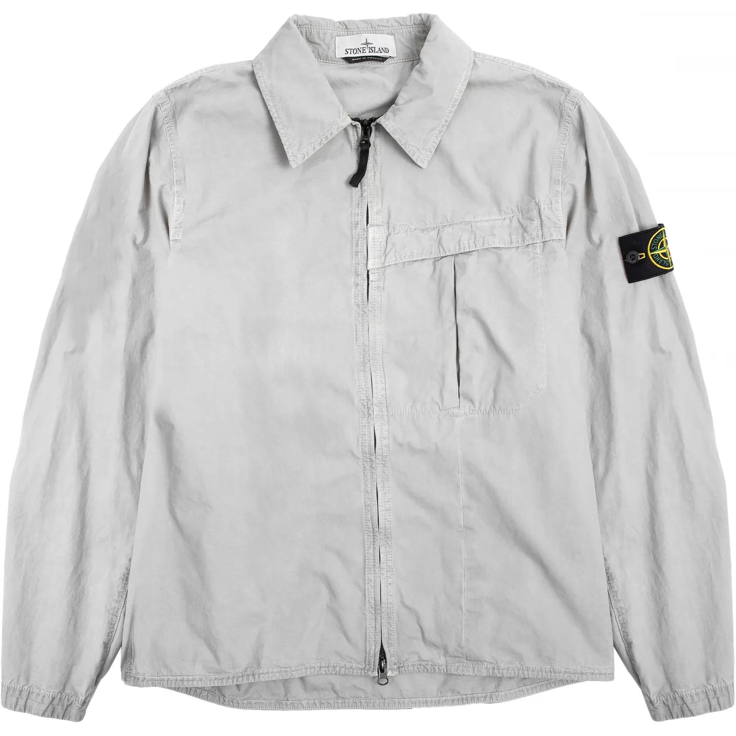 Stone Island  Logo Collared Long-Sleeve Jacket Gray 8115103WN-V0160
