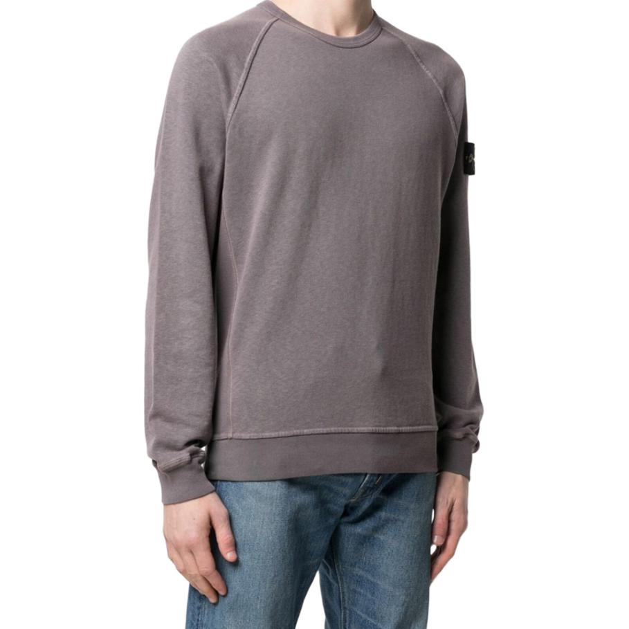 STONE ISLAND  Logo Crewneck Long Sleeve Sweatshirt Grey 741566060-V0163 圖 3