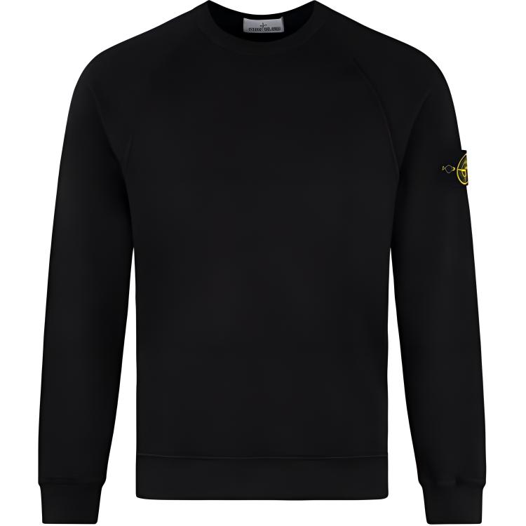 STONE ISLAND  Logo Crewneck Pullover Sweatshirt Black 741566060-V0029 圖 2