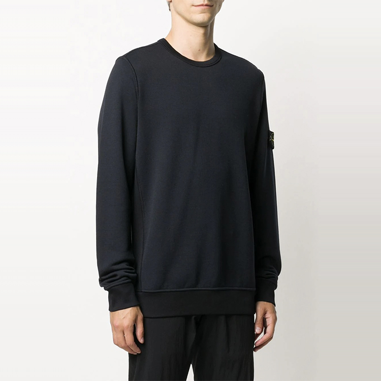 STONE ISLAND  Logo Crewneck Pullover Sweatshirt Black 731565247-V0029 圖 3