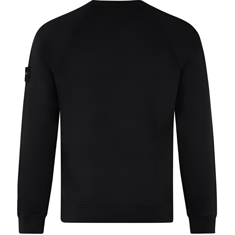 STONE ISLAND  Logo Crewneck Pullover Sweatshirt Black 741566060-V0029 圖 3