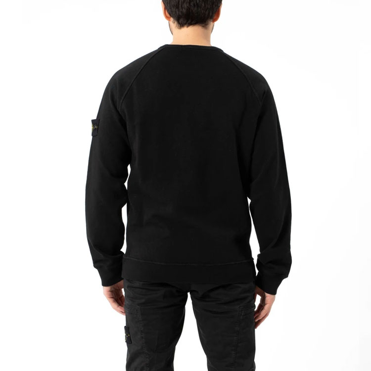 STONE ISLAND  Logo Crewneck Pullover Sweatshirt Black 741566060-V0029 圖 5