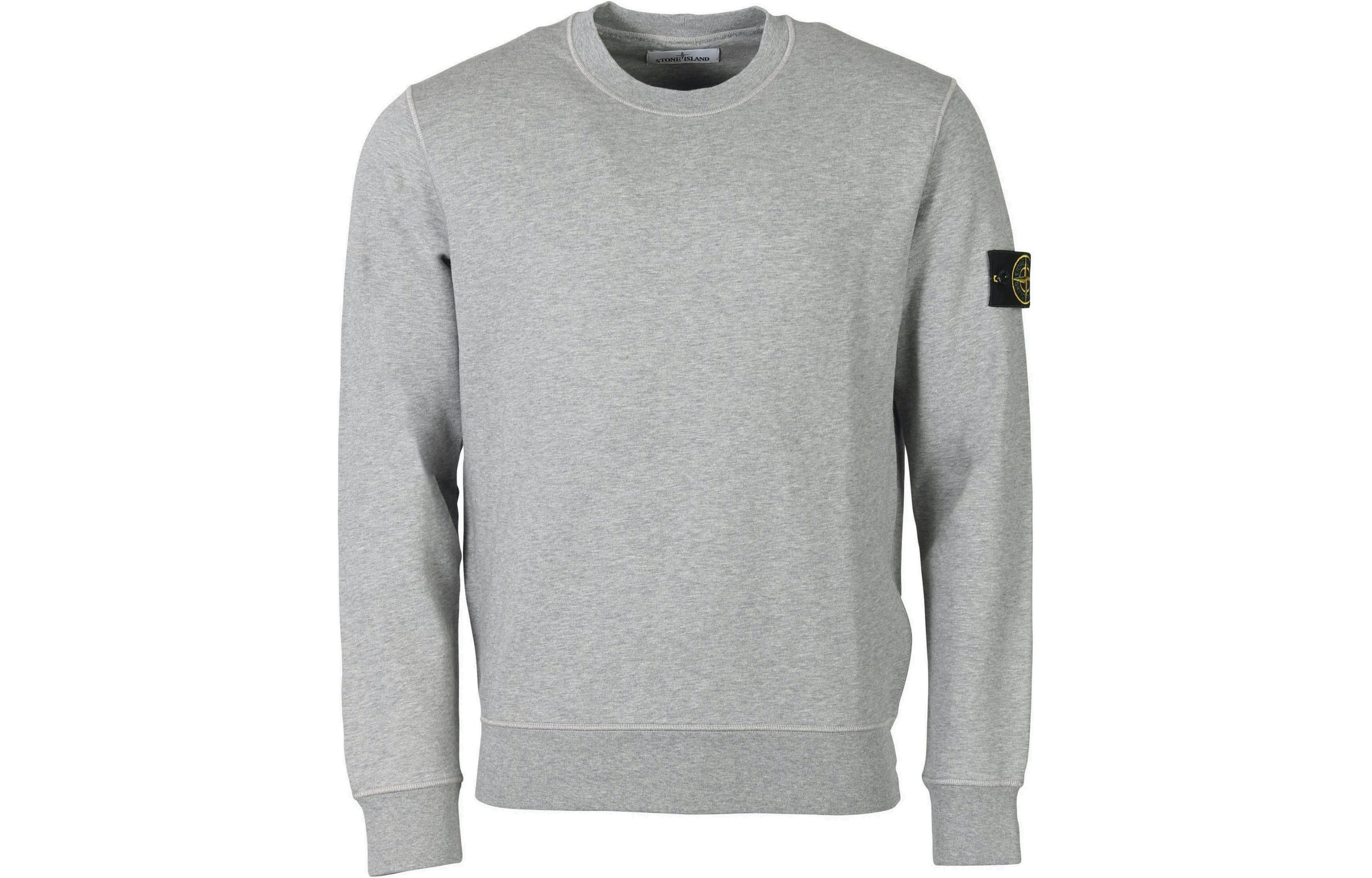 STONE ISLAND  Logo Crewneck Sweatshirt Light Grey. 791563051-V0M64