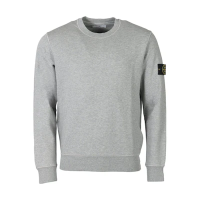 STONE ISLAND Logo Crewneck Sweatshirt Light Grey. 791563051-V0M64