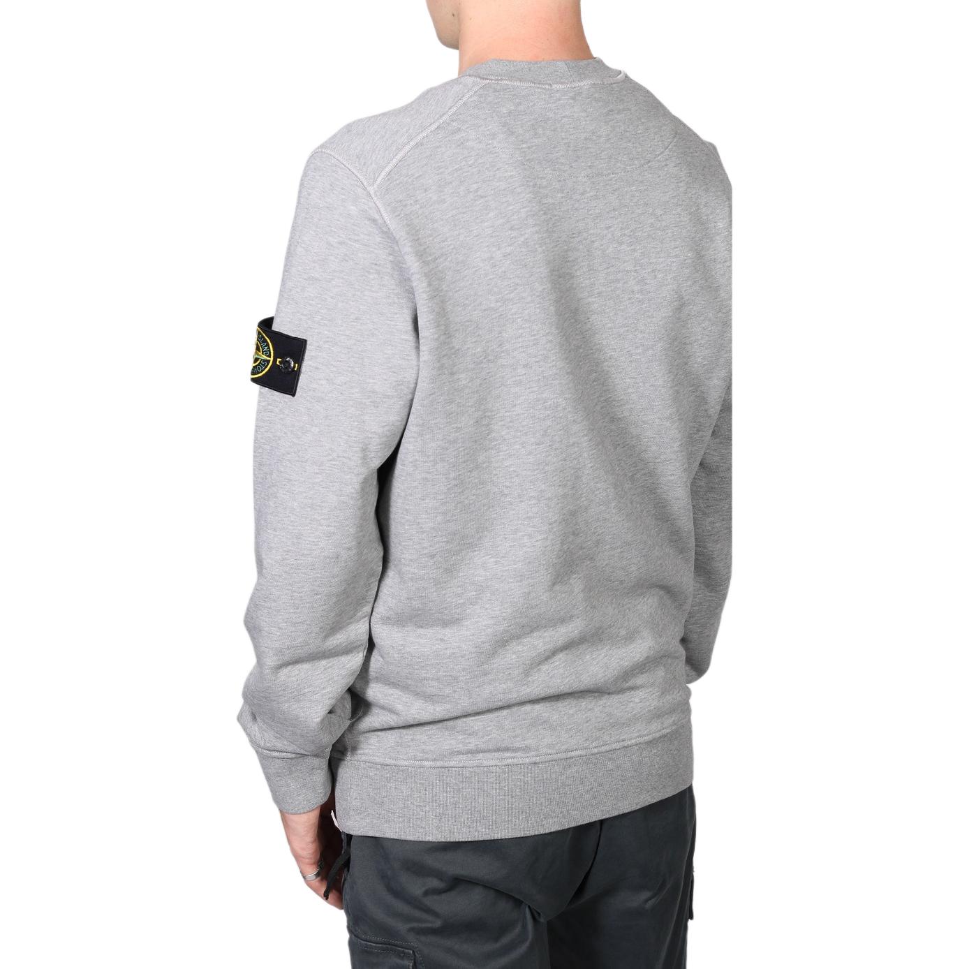 STONE ISLAND  Logo Crewneck Sweatshirt Light Grey. 791563051-V0M64 圖 4